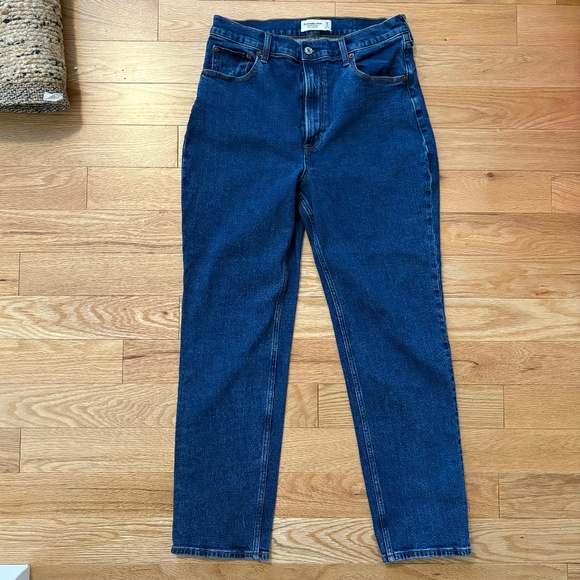 Abercrombie high waist straight leg ankle jean dark wash - Picture 1 of 4